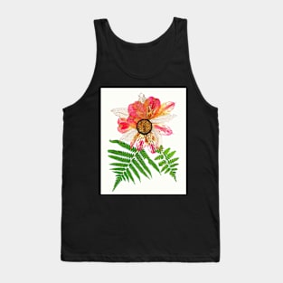 Pink Alstroemeria Pressed Flower Art Print Dried Flowers Poster Gift For Women Tank Top